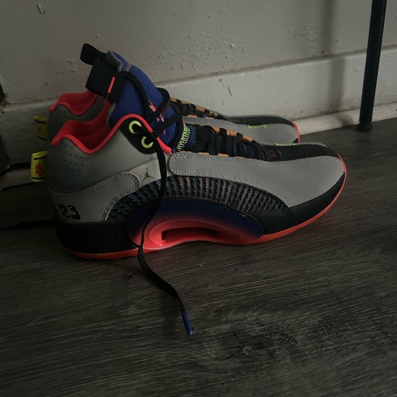 Jordan Gray and Black Sneakers with Neon Accents